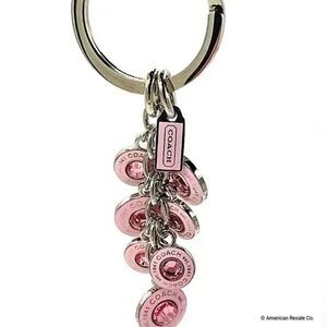 Vintage COACH Signature Multi Jewel Keychain Fob Purse Charm #1734 BCA Awareness